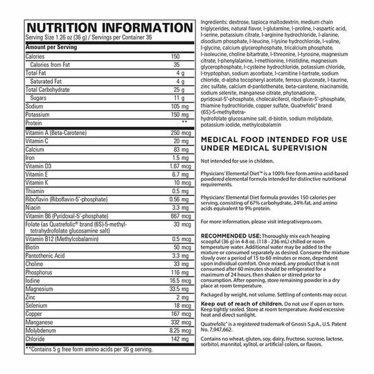 Physicians Elemental Diet, INT